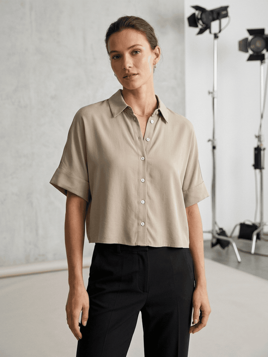 Relaxed Button-Down Blouse western preloved
