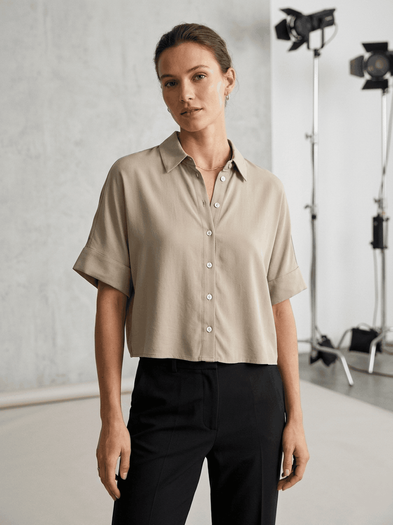 Relaxed Button-Down Blouse western preloved